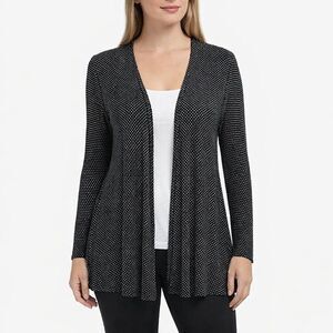 J. Jill Wearever Cardigan Size MP Black and White Polka Dot